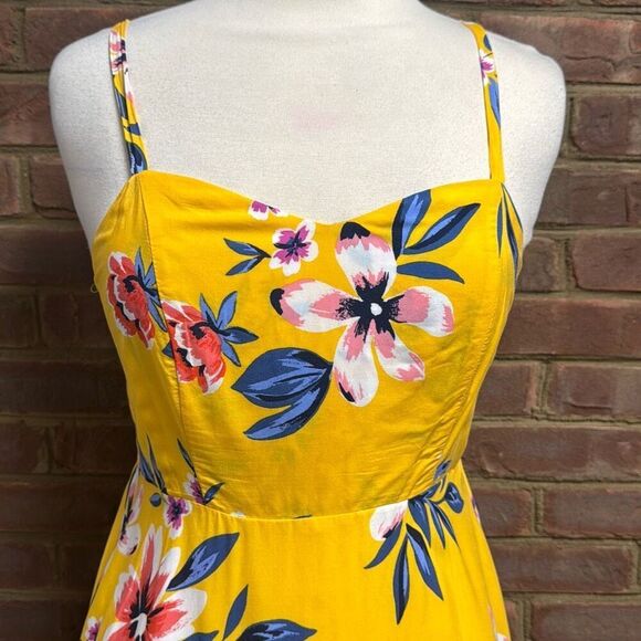 Old Navy Women’s Yellow Floral Spaghetti Strap Dress Size Small NEW - Picture 3 of 6